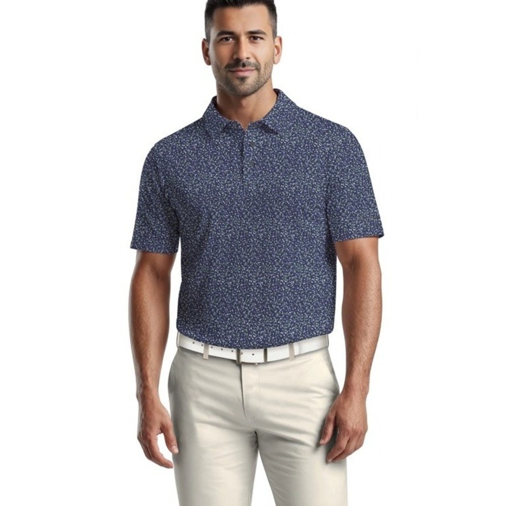 Ben Hogan Men's 2XL Performance Peacoat Blue Speckle Golf SS Polo Shirt NEW